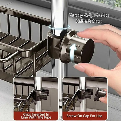 Kitchen Sink Faucet Organizer Dish Drain Rack