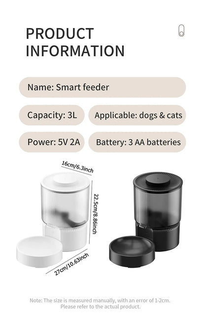 3L Smart Pet Feeder Tuya APP 2.4G WIFI Remote Control