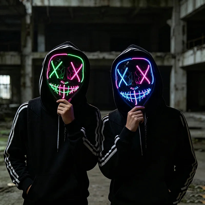 Wireless LED Purge Mask Halloween Horror Party Carnival Cosplay
