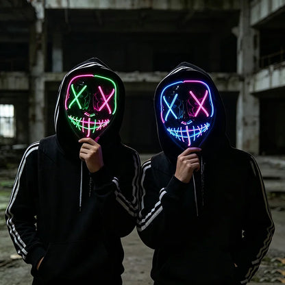 Wireless LED Purge Mask Halloween Horror Party Carnival Cosplay