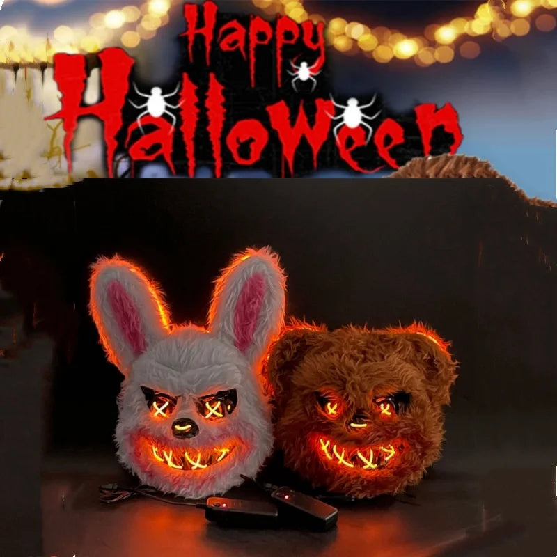 Halloween Cosplay Party Luminous LED Light Face Mask