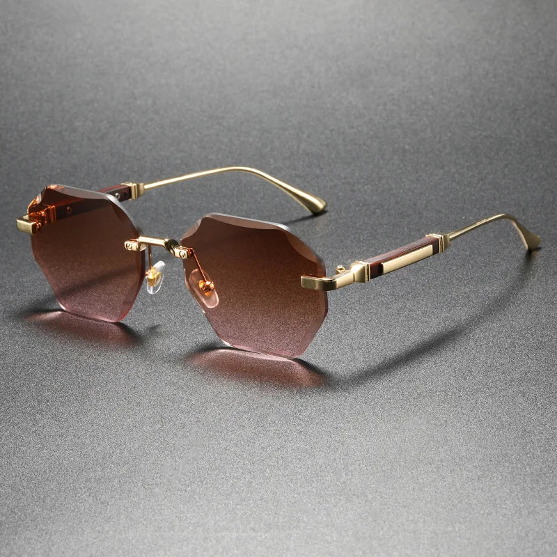 Man Woman Sunnies Fashion Unisex Rimless Sunglasses