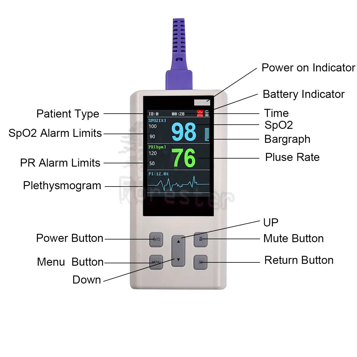 Port-able Pulse Oximeter  for Heart Rate and  Saturation