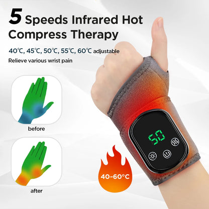 Electric Heating Wrist Massager 5 Levels Hot Compress
