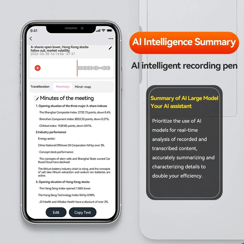 8-128GB AI ChatGPT-4 Intelligent Voice Recorder Audio App
