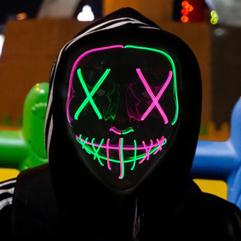 Wireless LED Purge Mask Halloween Horror Party Carnival Cosplay