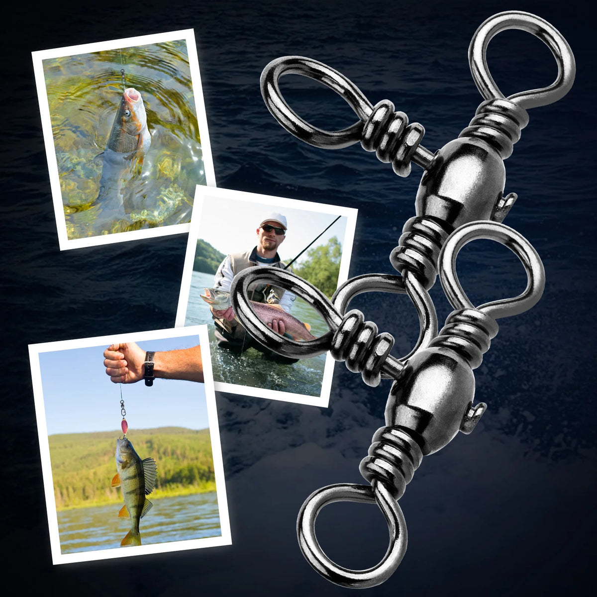 Fishing Crossline Swivels Brass for Catfish Surf Rigs