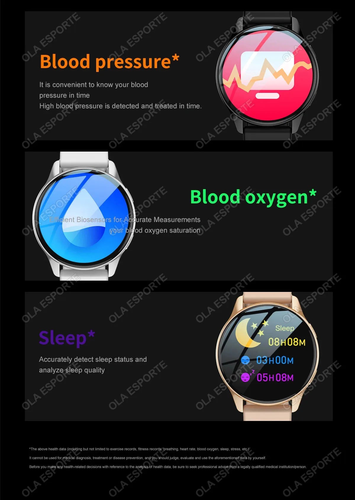 Women Bluetooth Call Smart Watch HeartRate Blood Pressure