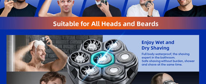 S32 Electric Head Shaver for Men 7D Floating Cutter USB-C Rechargeable