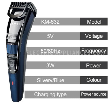 Kemei 0.5-10mm Adjustable Beard Hair Trimmer For Men