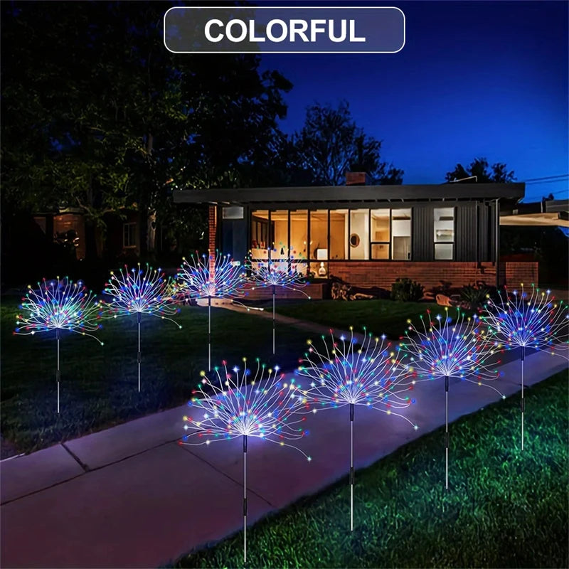 Solar Lights Outdoor Decorative Copper Wire 200 LED Firework