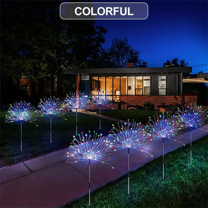Solar Lights Outdoor Decorative Copper Wire 200 LED Firework