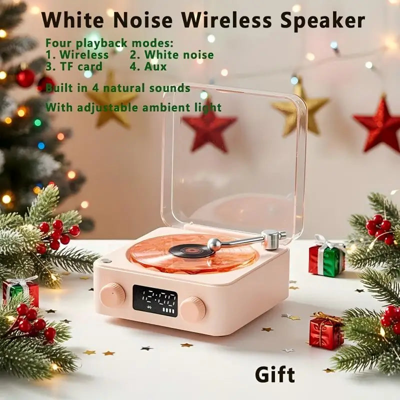 Retro Turntable Speaker With White Noise Wireless Bluetooth