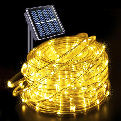 LED Solar Strip Rope Tube Fairy Light Solar Powered Garland