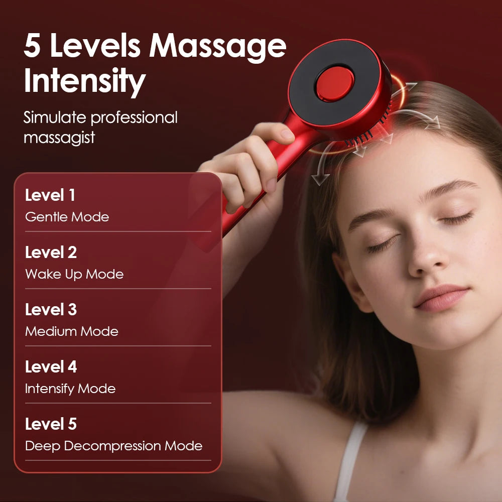 Electric Micro-current Massage Comb Red Light Hair Care