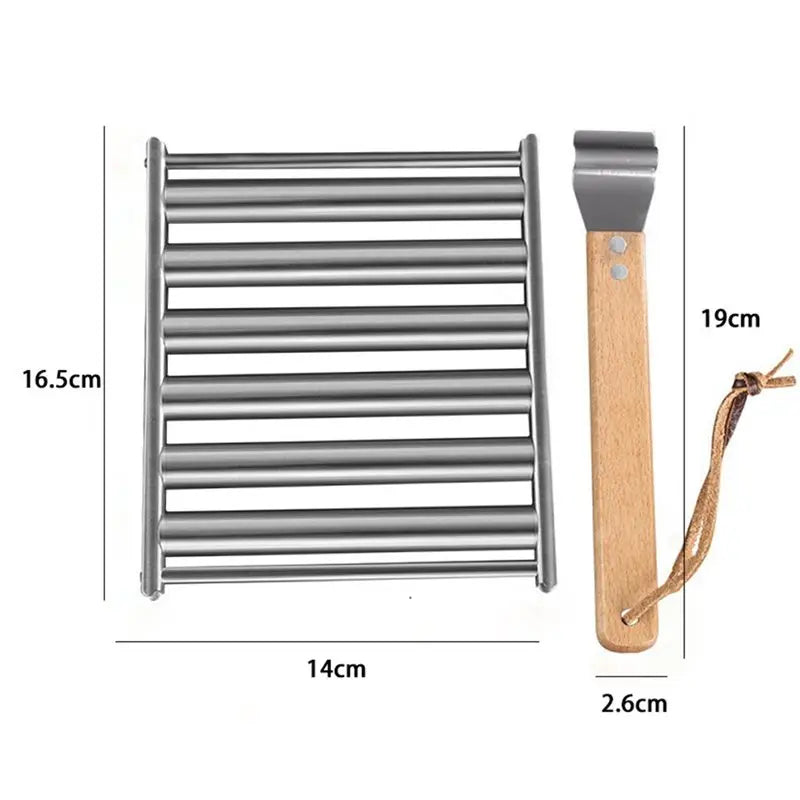 GYTB-Hotdog Grill Stainless Steel With Wooden Handle