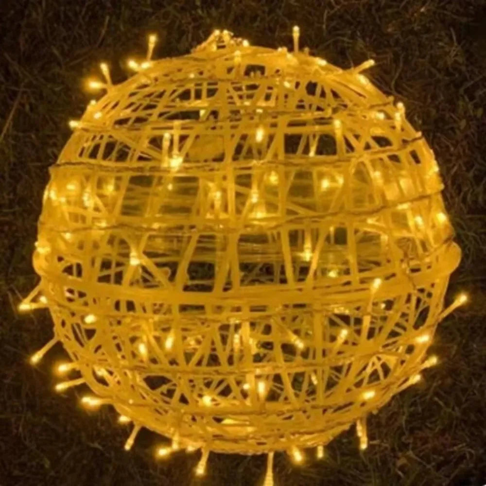 New 20/28CM Festoon Rattan Ball Light Rattan Ball