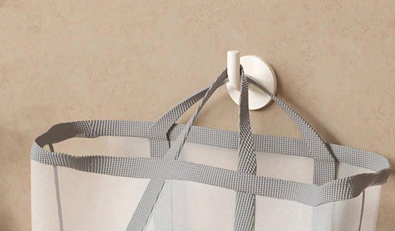 Nylon Mesh Laundry Basket Portable Dirty Clothes Organizer