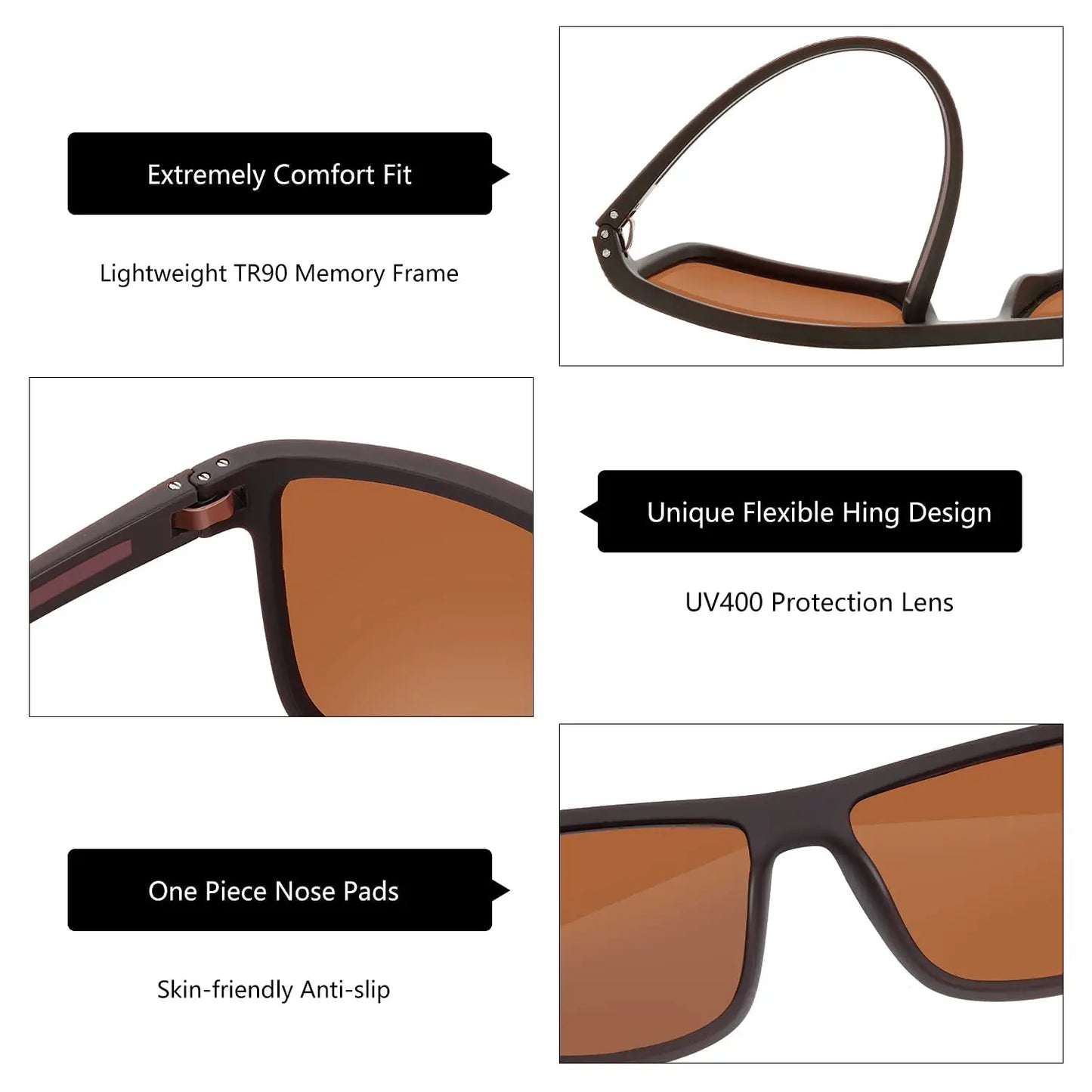 Polarized Sunglasses for Men Shades Lightweight TR90 Frame