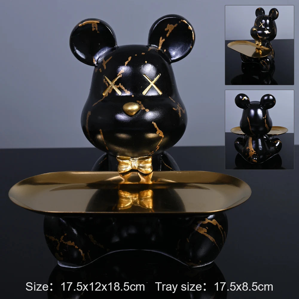 Colorful Bear Statues and Sculptures Butler Figure Ornaments