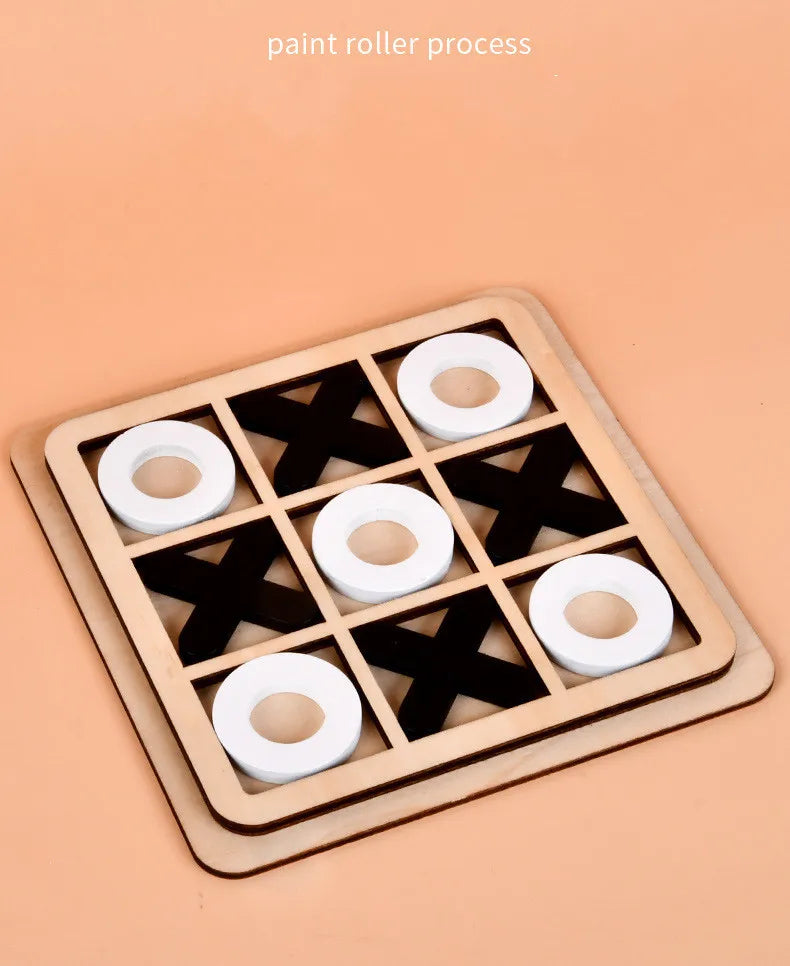 Montessori Chess Play Wooden Jigsaw Toy Game Interaction