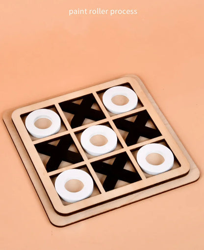 Montessori Chess Play Wooden Jigsaw Toy Game Interaction