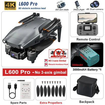 New L600 PRO MAX/PRO GPS Drone 5KM 4K Professional