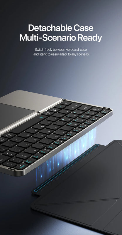Folding Bluetooth Keyboard PC Phone Holder Wireless Foldable Keyboard