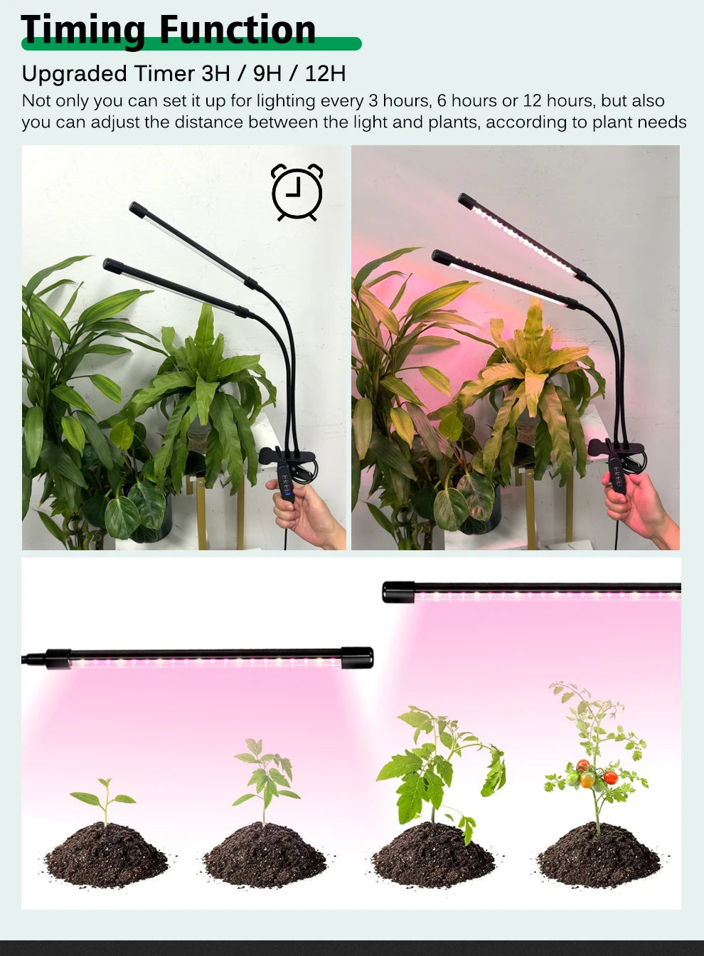 Clip-On LED Grow Light with Gooseneck