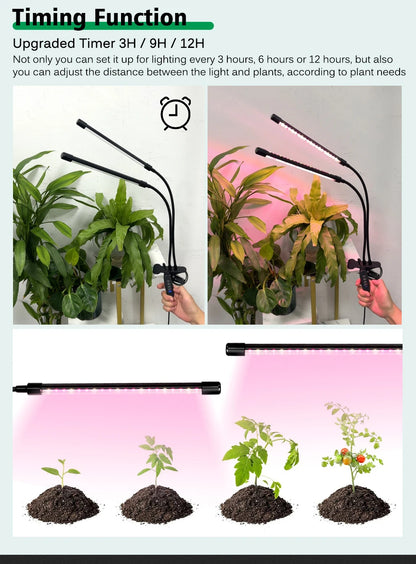 Clip-On LED Grow Light with Gooseneck