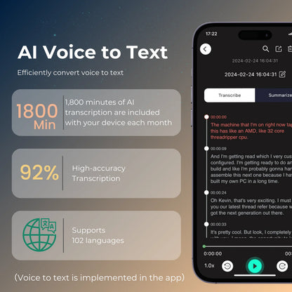 AI Voice Recorder transcription, Translation, Summary