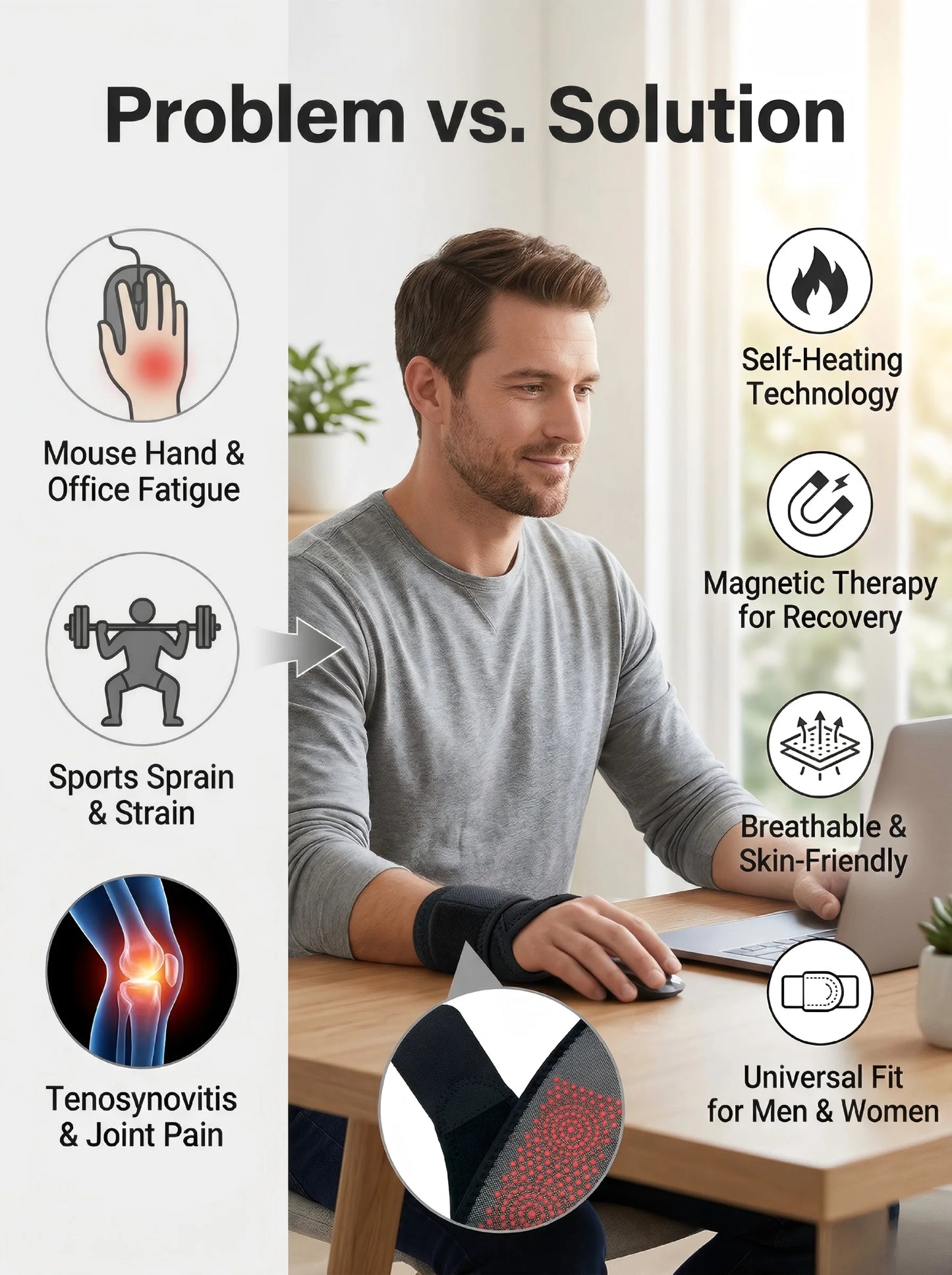 Adjustable Compression Wrist Support Brace