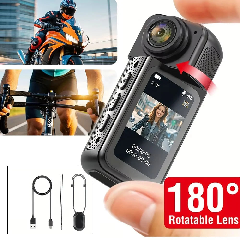 Motorcycle Mini Recorder 2.7K Finger Action Camera Lightweight