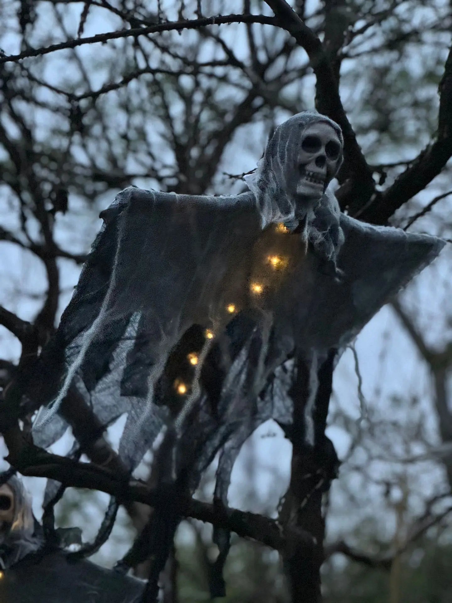 Halloween Skeleton Ghost Decoration Ghost with LED String Lights