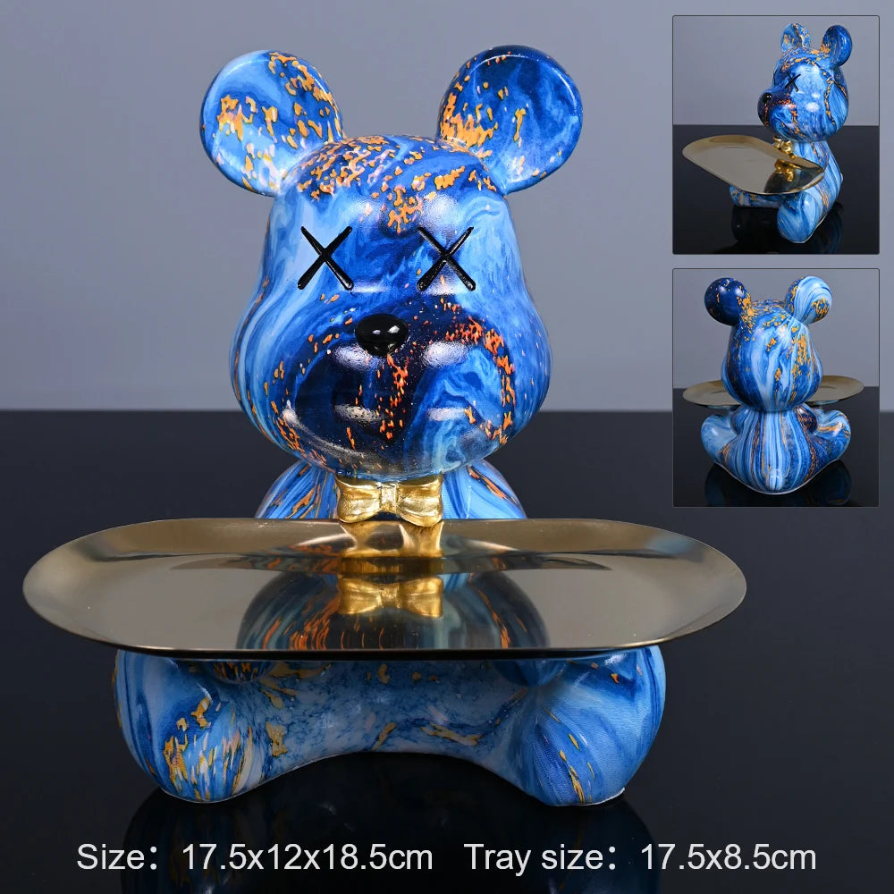 Colorful Bear Statues and Sculptures Butler Figure Ornaments