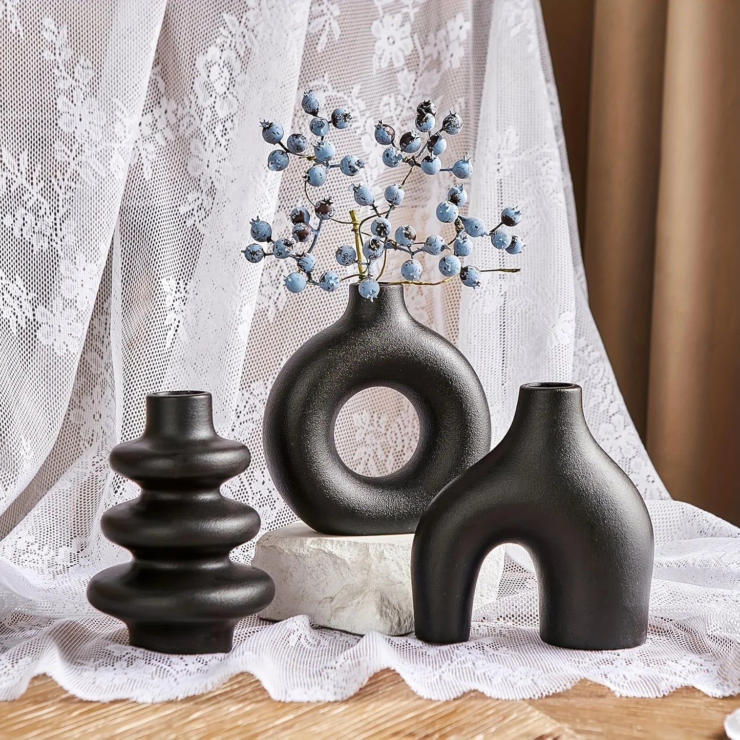 Bohemian ceramic vase set decorative vase ornaments