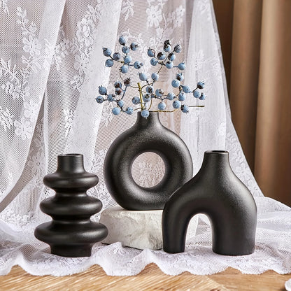 Bohemian ceramic vase set decorative vase ornaments