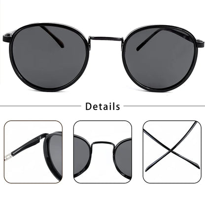HBK TRetro Punk Men's Polarized Sunglasses Round Design