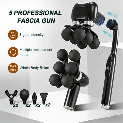 6-Heads Handheld Fascia Gun High Frequency Vibration Body