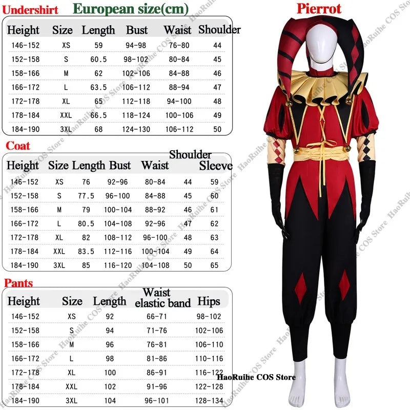 Hot The Freak Circus Pierrot Jester Harlequin Cosplay