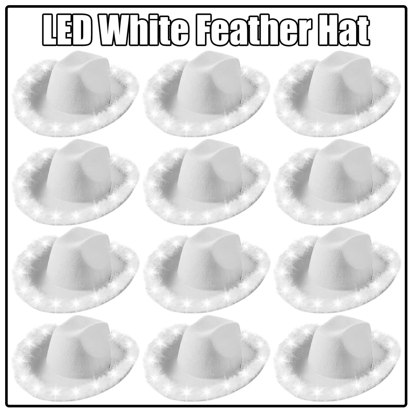 LED Cowboy Hats Wedding Hats Bulk Light up Cowboy Hats