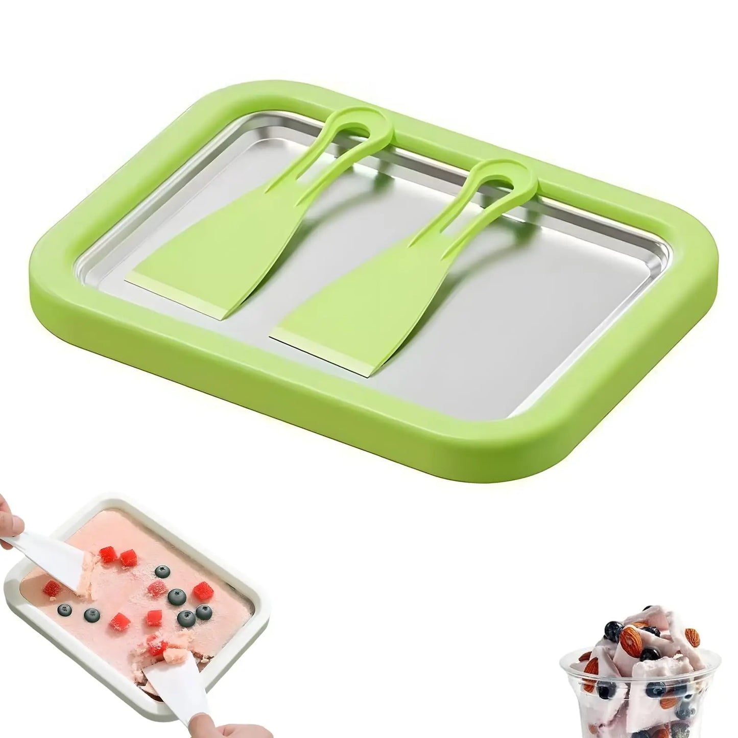 Household Ice Cream Maker Pan with 1 Scraper Instant
