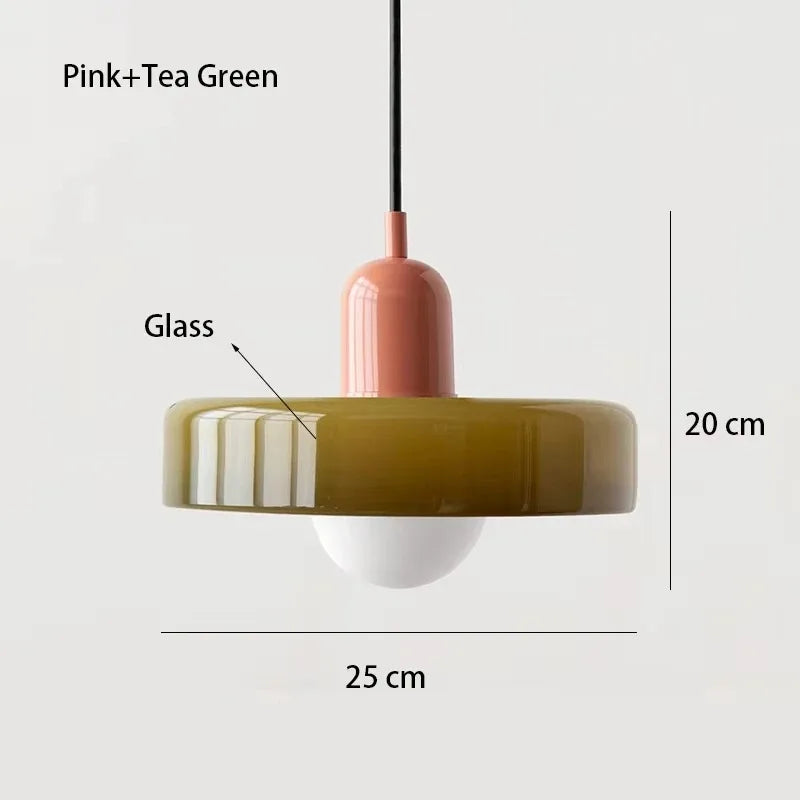 Nordic Retro Glass Pendant Lamps Indoor E27 LED Chandelier