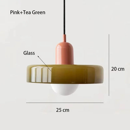 Nordic Retro Glass Pendant Lamps Indoor E27 LED Chandelier