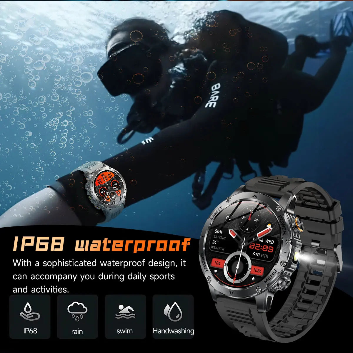 New Military T-Rex 3 Ultra 1000mAh Battery Smart Watch