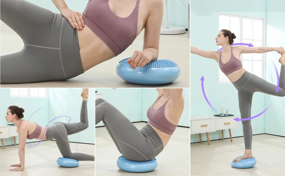 Thickened PVC Inflatable Yoga Balance Cushion Massage