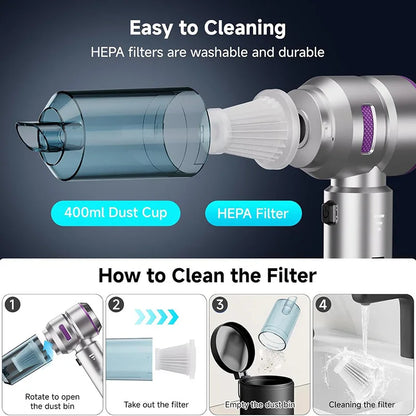 Car Vacuum Cleaner Wireless Mini Handheld for Car