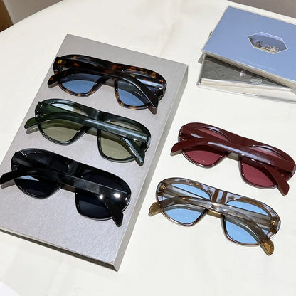 new fashion leopard gradient oval sunglasses for women