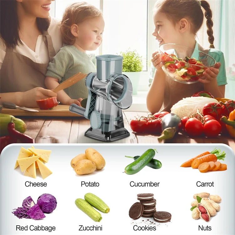 3 in 1 Rotary Cheese Grater Versatile Slicer
