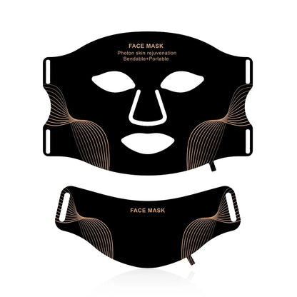 Silicone LED Mask Face With Neck 7 Colors LED Photo
